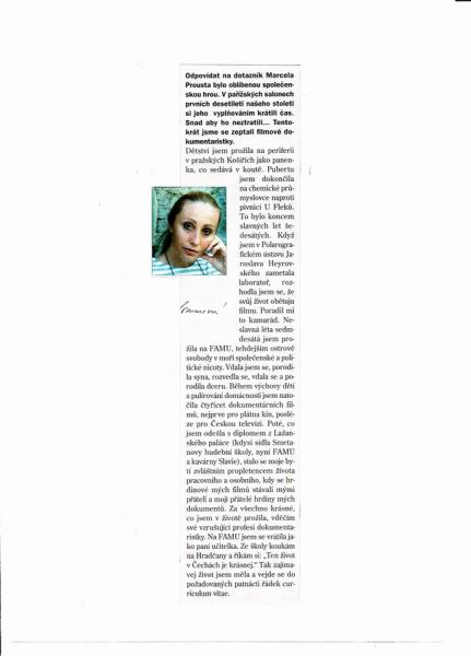 Autogram Olga Sommerová