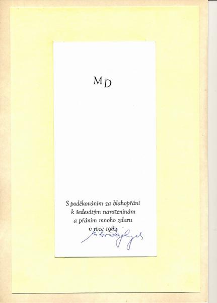 Autogram Miloš Dajbych
