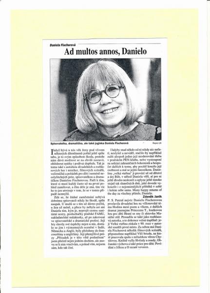 Autogram Daniela Fischerová