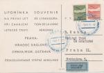 Pohlednice trasy letu Praha-Ostrava
