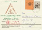 1970 CDV-161, přítisk Pozdrav z družebních táborů junáků a skautek, kat. Troj. 1970/5