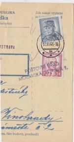1946 poštovní úřad Moravská Ostrava 1