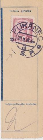 1946 provizorní razítko Pukanec
