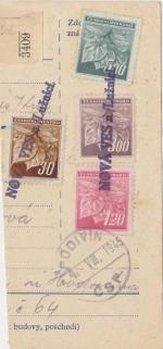 1945 provizorní razítko Nová Ves n. Lužnicí