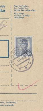 1946 provizorní razítko Všeruby u Kdyně
