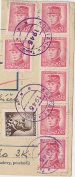 1946 provizorní razítko Košťany u Teplic