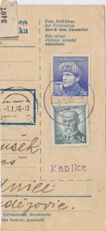 1946 provizorní razítko Kaplice