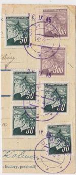 1945 provizorní razítko Ohníč