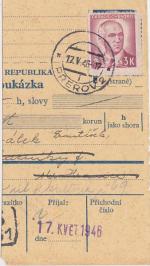 1946 provizorní razítko Přerov 2