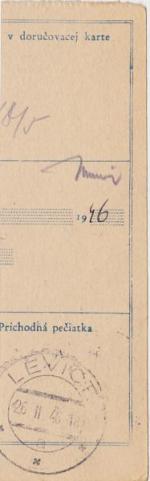 1946 provizorní razítko Pukanec