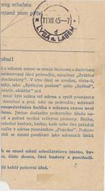 1945 provizorní razítko Rochlice u Liberce