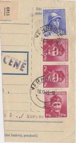 1945 provizorní razítko Varnsdorf