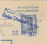 1945 poštovní úřad Dolní Dlouhá Loučka
