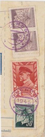 1945 provizorní razítko Duchcov