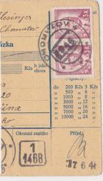 1946 provizorní razítko Chomutov 4