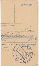 1946 provizorní razítko Chomutov 4