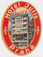 Nálepka hotel Juliš, Praha