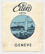 Nálepka hotel Eden, Genéve 