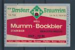 Mumm - Bockbier - Dresdner Brauer.