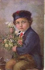 Chlapec s květinami