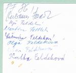 Autogram Olga Feldeková s rodinou