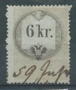 6 kr II typ, 2 emise 1859, 1 dotisk